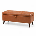 Banc de rangement en cuir PU brun