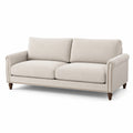 Canapé 3 places en bois et tissu polyester beige