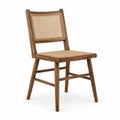 Chaise en bois de noyer et rotin clair