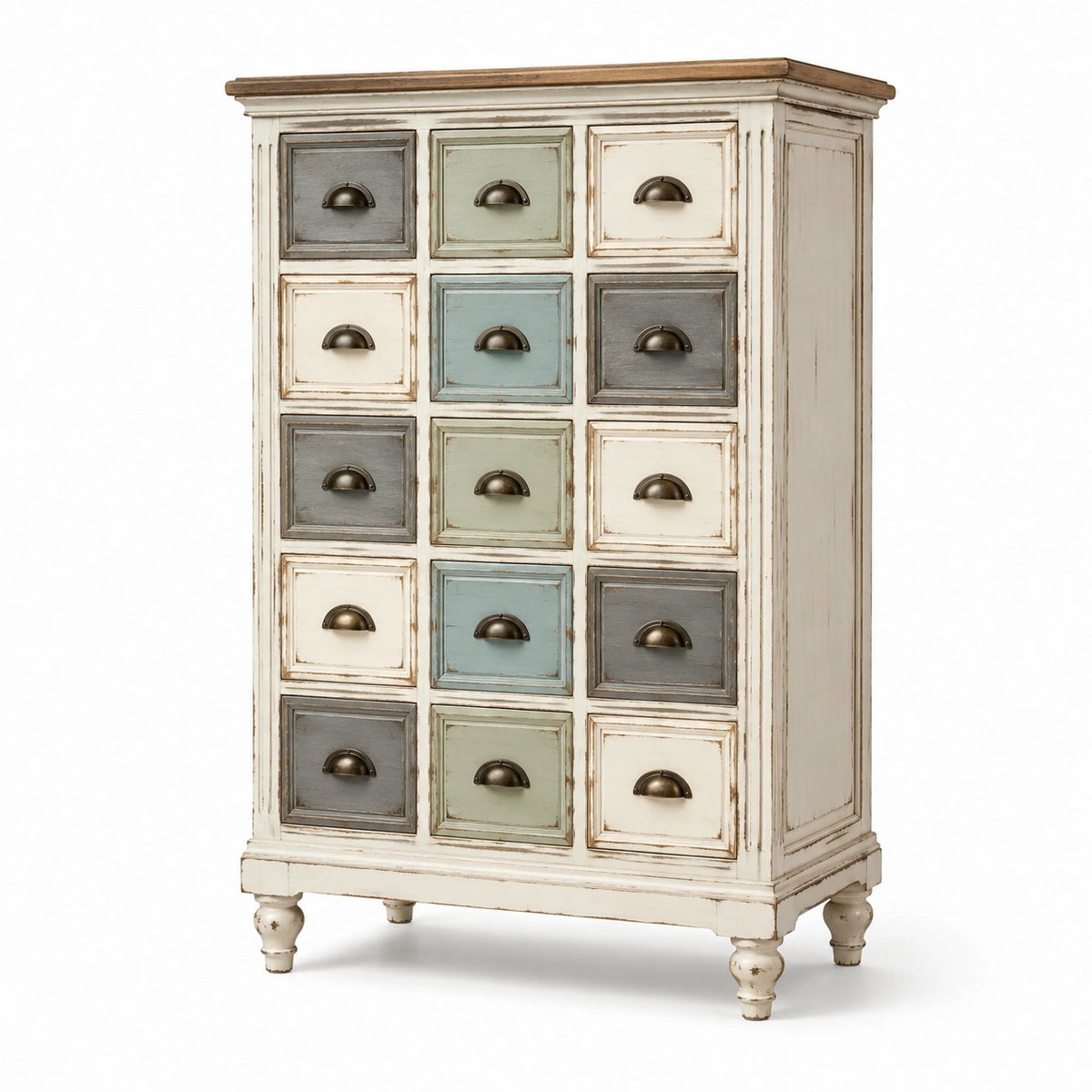 Commode en bois avec tiroirs multicolores 116 cm