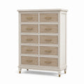 Commode haute en bois avec 10 tiroirs