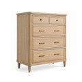 Commode en bois de chêne avec 5 tiroirs