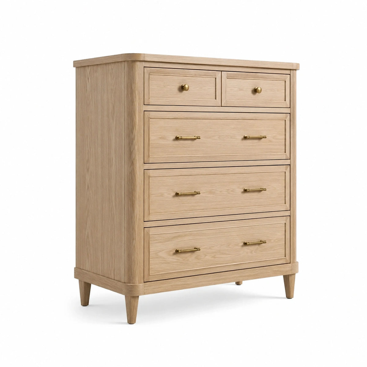 Commode en bois de chêne avec 5 tiroirs