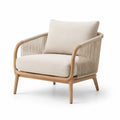 Fauteuil en bois et cordage beige