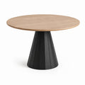 Table ronde en bois et métal noir 120 cm